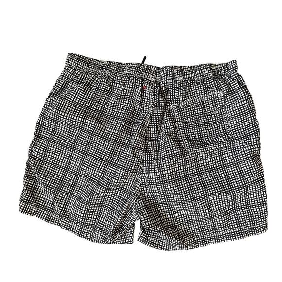 Solid & Striped Men's Swim Trunks in Black & White Grid Print Size Large - Picture 2 of 4